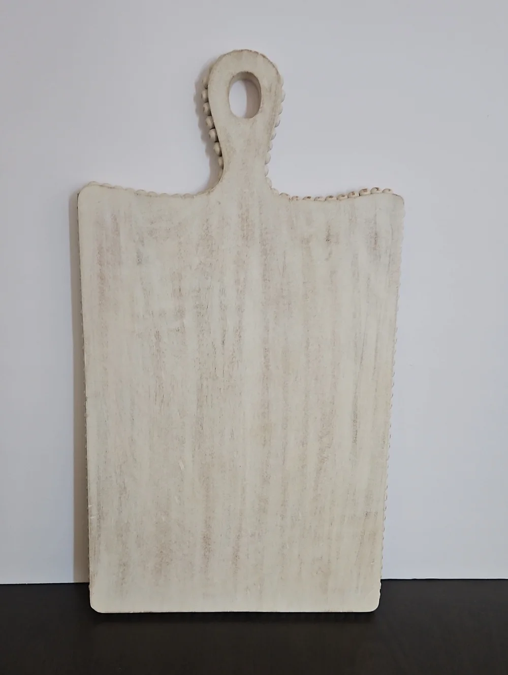 Pier 1 Charcuterie Cream Wood Cheese Serving Board With Beaded Accents Around